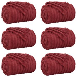 vidaXL Coperte da Pile 6 pz Rosso Bordeaux 150 x 130 cm 2.85 kg Panno