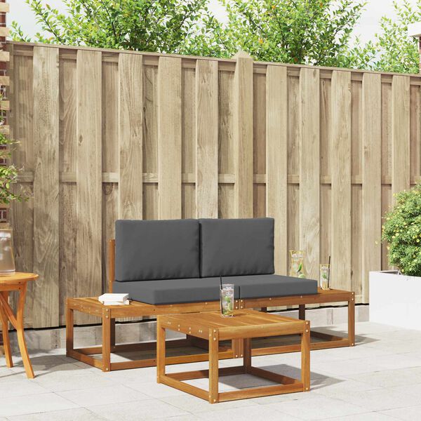 vidaXL Set di divani da esterno con cuscino 3 pcs Naturale