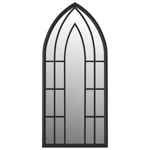 vidaXL Specchio da Giardino Nero 100x45 cm in Ferro per Uso Esterno