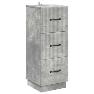 vidaXL Mobile con Cassetti Grigio Cemento 33 x 34,5 x 87 cm