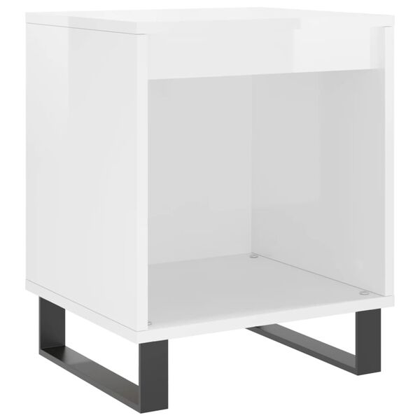 vidaXL Comodini 2pz Bianco Lucido 40x35x50 cm in Legno Multistrato