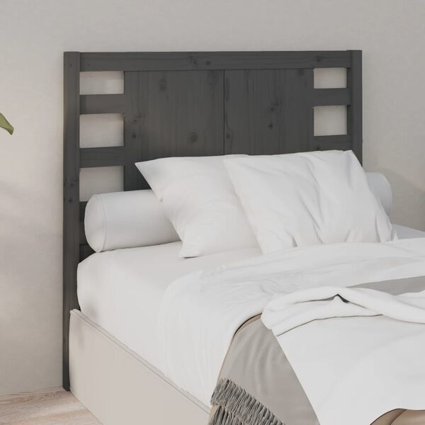 vidaXL Testiera per Letto Grigia 106x4x100cm in Legno Massello di Pino