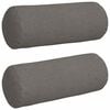 vidaXL Cuscini a rullo 2 pz Tessuto in Cords Grigio chiaro