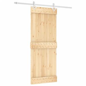 vidaXL Porta Scorrevole con Set Hardware 80x210 cm Legno Massello Pino