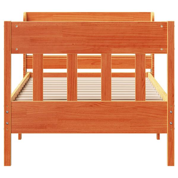 vidaXL Letto senza Materasso Marrone Cera 90x200 cm Legno di Pino