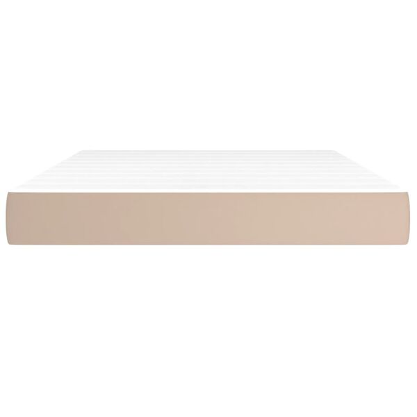 vidaXL Materasso a Molle Insacchettate Rigidit&agrave; Media Cappuccino 140x200x20 cm in Similpelle