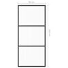 vidaXL Porta Scorrevole con Kit Montaggio Vetro ESG Alluminio 90x205cm