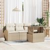 vidaXL Set Divano da Giardino 5 pcs Beige Rattan in Polipropilene