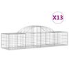 vidaXL Cesti Gabbioni ad Arco 13 pz 200x50x40/60 cm Ferro Zincato