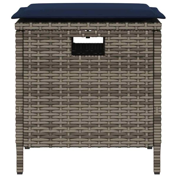 vidaXL Set da Pranzo da Giardino 5 pz con Cuscini in Polyrattan Grigio