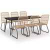vidaXL Set da Pranzo da Giardino 7 pz in Polyrattan e Vetro