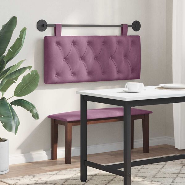 vidaXL Testata appesa Montaggio a parete Viola 110 x 55 x 7 cm Velluto