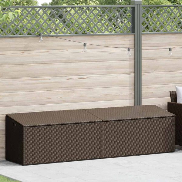vidaXL Baule da Giardino Marrone 220x50x58 cm in Polyrattan