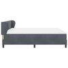 vidaXL Letto a molle con materasso Grigio scuro 180 x 200 cm Velluto