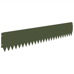 vidaXL Bordura per Prato 20 pcs 103 x 20 cm Acciaio Verde Oliva