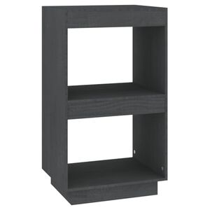 vidaXL Libreria Grigia 40x35x71 cm in Legno Massello di Pino
