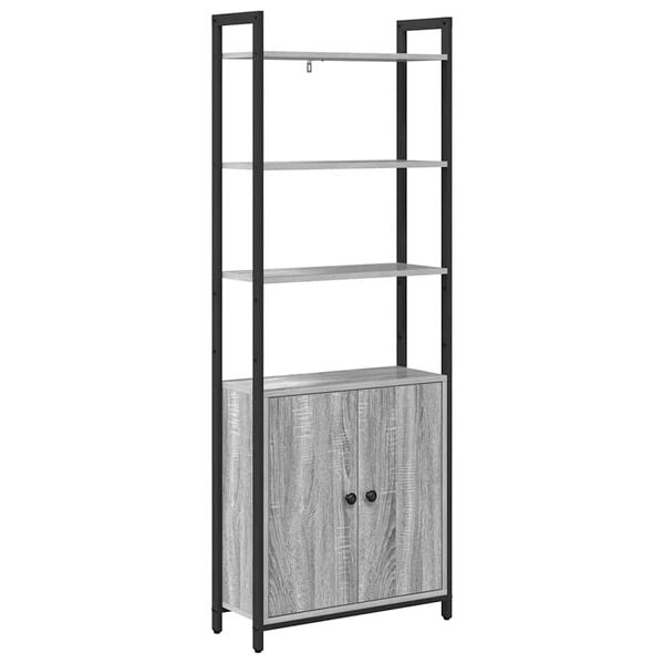 vidaXL Armadio per Libri Grigio Sonoma 60 x 24 x 161 cm