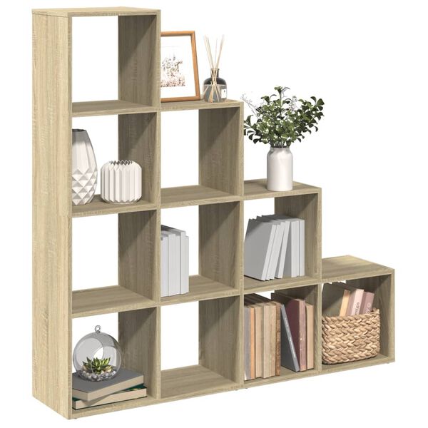 vidaXL Libreria 4 Ripiani Rovere Sonoma 131,5x29x131,5 cm Truciolato