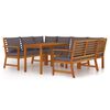 vidaXL Set da Pranzo Giardino 7pz con Cuscini Legno Massello di Acacia