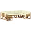 vidaXL Set di divani da esterno con cuscino 9 pcs Naturale e Crema