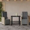vidaXL Set da Bistr&ograve; 3 pz con Cuscini Grigio Chiaro in Polyrattan