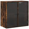 vidaXL Mobile a Muro con Ante in Vetro Rovere Fumo 68x37x68,5 cm