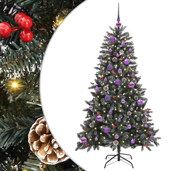 vidaXL Albero di Natale artificiale con 150 LED Verde 150 cm