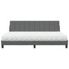 vidaXL Letto con Materasso Hanko Grigio Scuro 200x200 cm in Tessuto