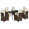 vidaXL Set da Pranzo da Giardino 7pz con Cuscini in Polyrattan Marrone