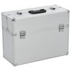 vidaXL Valigetta per Attrezzi 47x36x20 cm Argento in Alluminio