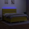 vidaXL Letto a Molle con Materasso e LED Verde 180x200 cm in Tessuto