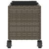 vidaXL Fioriera con Ruote e 3 Vasi Grigia 107x32x38 cm in Polyrattan