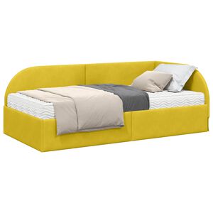 vidaXL Struttura Letto Angolare con Materasso 2 pz Giallo 80 x 200 cm