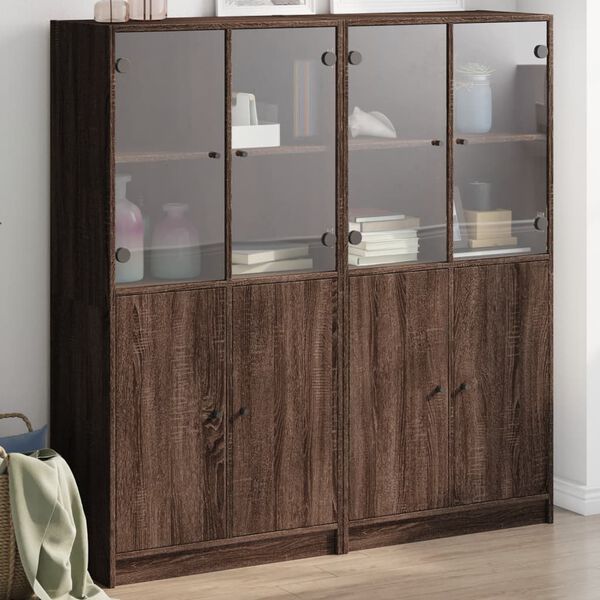 vidaXL Libreria Ante Rovere Marrone 136x37x142 cm in Legno Multistrato