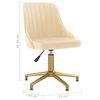 vidaXL Sedie da Pranzo Girevoli 2 pz Crema in Velluto