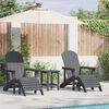 vidaXL Sedia da Giardino 3 pcs Grigio chiaro Polietilene