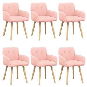vidaXL Sedie da pranzo 6 pcs Boucl&eacute; Rosa 59 x 57 x 85 cm