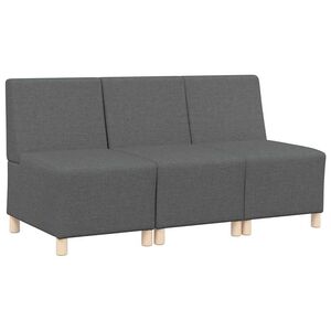 vidaXL Unit&agrave; di Divano Modulare Senza Braccioli 3 pz Grigio scuro