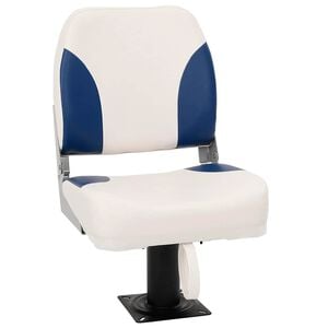 vidaXL Sedile pieghevole per barca 1 set Blu e Bianco 41x36x48 cm