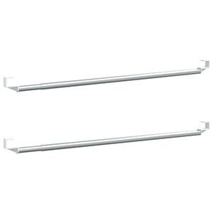 vidaXL Binari per Tende 2 pz Bianco e Argento 40-60 cm Alluminio
