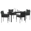 vidaXL Set da Pranzo per Giardino 5 pcs Nero e Grigio Rattan in PE