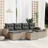vidaXL Set Divani da Giardino 7pz con Cuscini Grigio Chiaro Polyrattan