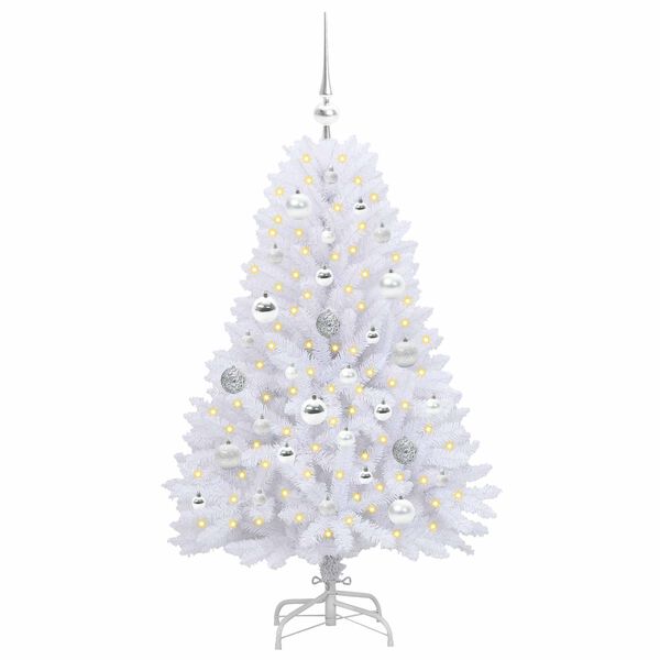 vidaXL Albero di Natale Artificiale con Rami Pieghevoli Bianco 120 cm