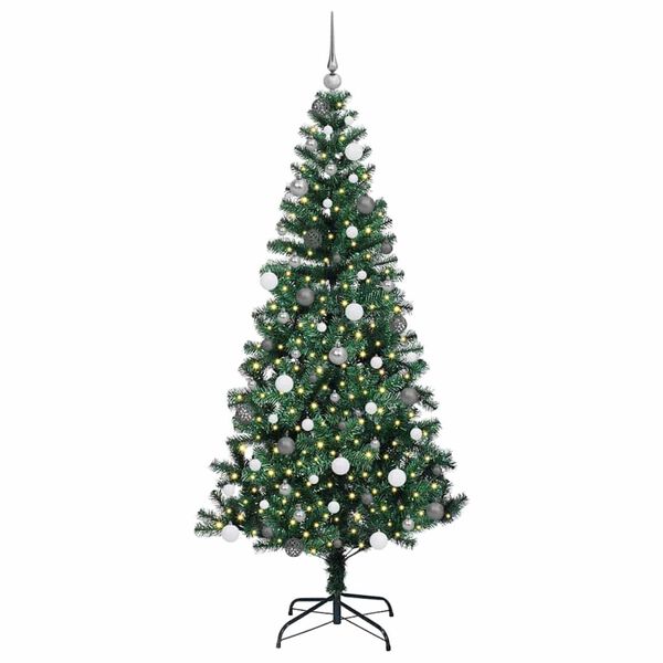 vidaXL Albero di Natale artificiale con luci integrate Verde 210 cm