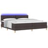 vidaXL Letto a Sorgente LED con led Marrone Scuro 200 x 200 cm Tessuto