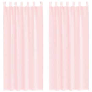 vidaXL Tende in Voile con Passanti 2 pz Rosa Chiaro 140x245 cm