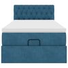 vidaXL Pouf Letto con Materasso e LED Blu Scuro 80x200cm in Velluto