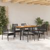 vidaXL Set da Pranzo per Giardino 7 pcs Nero polyrattan
