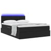 vidaXL Letto con contenitore e LED con led Nero 140 x 190 cm Velluto