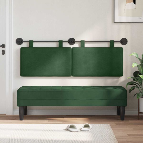 vidaXL Testata appesa Verde Giungla 150 x 55 x 5 cm Tessuto in Cords